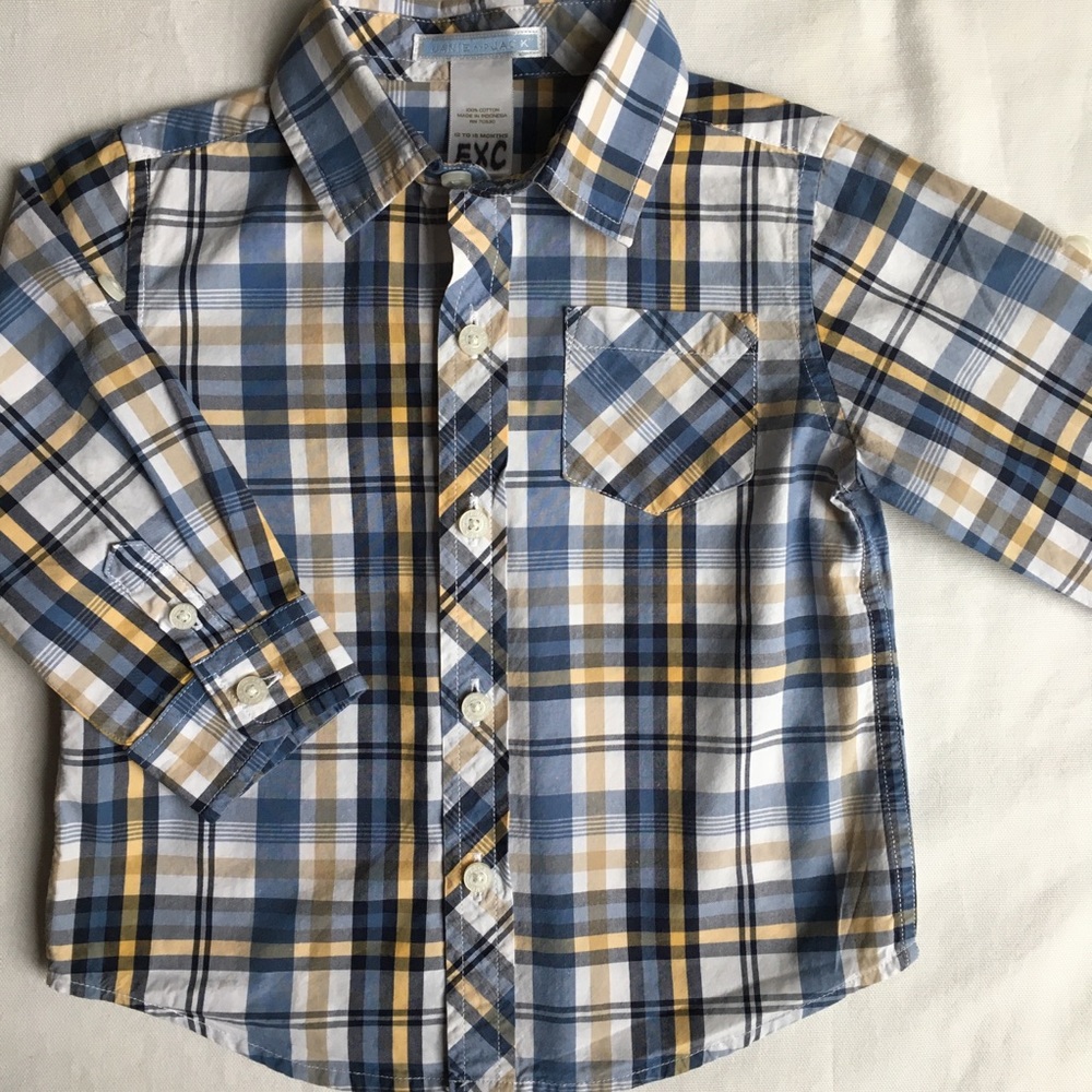Janie and Jack shirt size 12 18 months blue plaid
